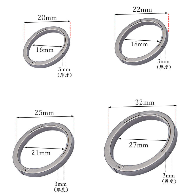 Titanium Alloy Key Rings Keychains Buckle Pendant Super Light Man Car Keychain for Male Creativity Gift Keyfobs Crafts Key Ring-5