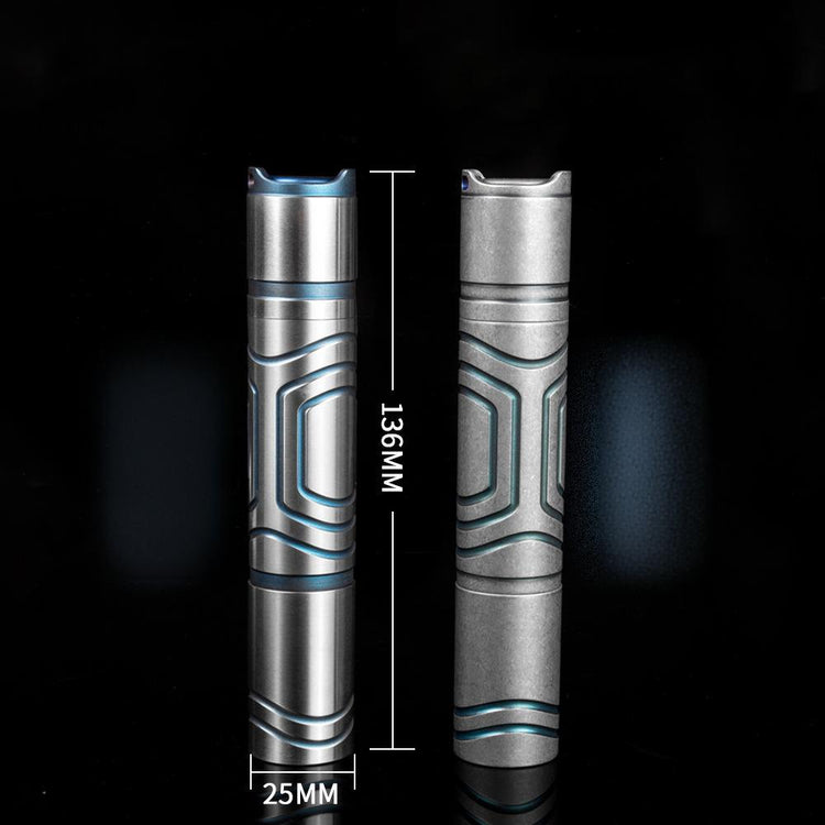 EDC Titanium Alloy Mini Flashlight Rechargeable Fishing Outdoor Waterproof Camping Lighting EDC Tools-3