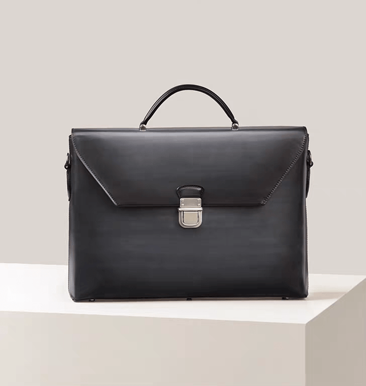 Vintage Cowhide Leather Envelop Briefcases, Business Bags And Laptop Computer Handbags-2