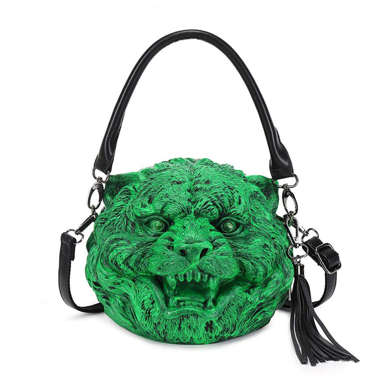 3D Backpack, Fashion 3D Happy Small Tiger Head SquareBag, Cross Body Handle Shoulder Bag-3