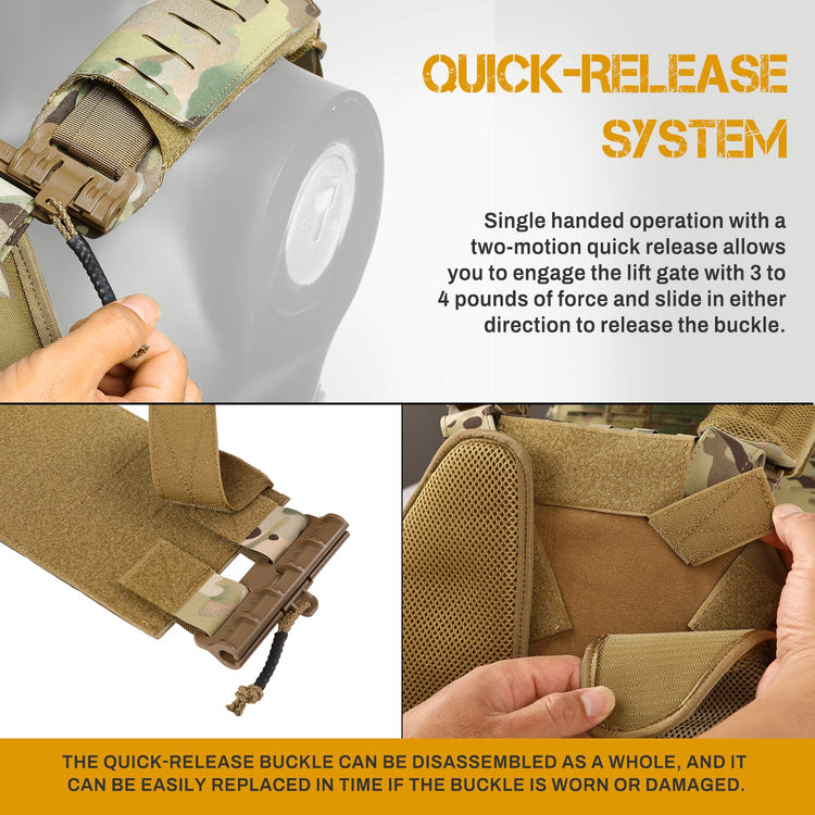 VOTAGOO® Adjustable Tactical Vest with Admin Drop Pouch-2