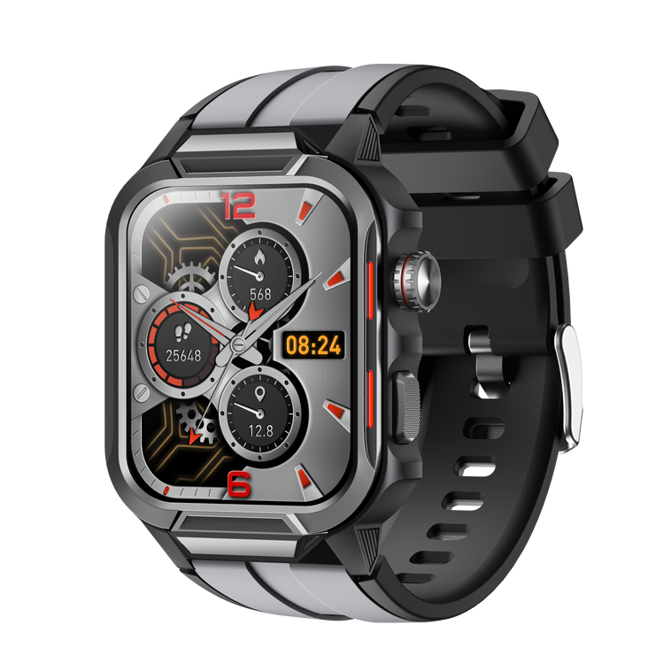 Rugged Smartwatch for Men 3ATM Waterproof Smartwatch 1.96 inch screen for Android and iOS Phones Fitness Tracker Watch with 100+ Sports Modes-4