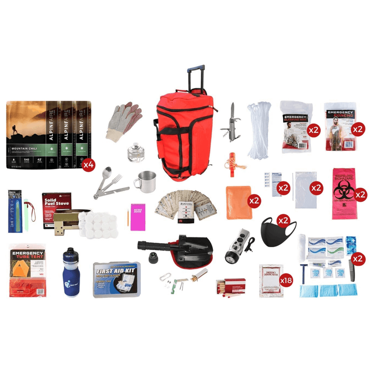 WSK 14-Day Deluxe Food Storage Emergency Survival Kit with Rolling Bag-1