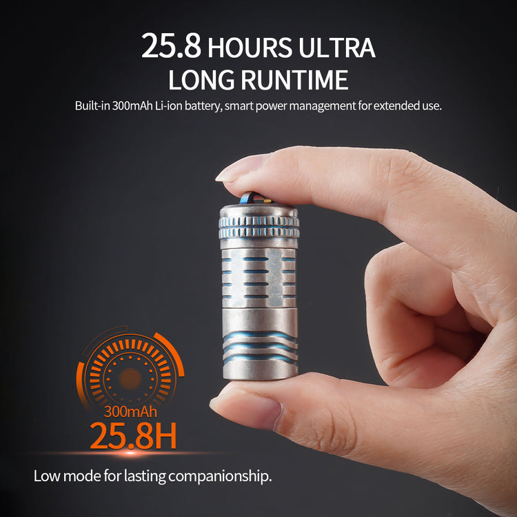 Titanium EDC Keychain Flashlight Pocket mini Torch LED Compact Bright Powerful Flashlights-0