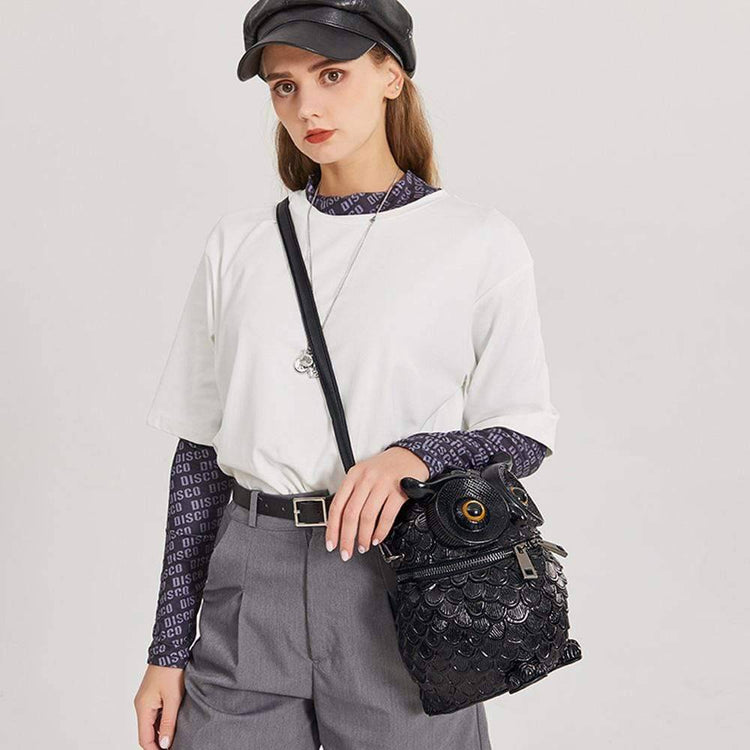 3D Owl Handle Shoulder Messenger Cross body Backpack-1