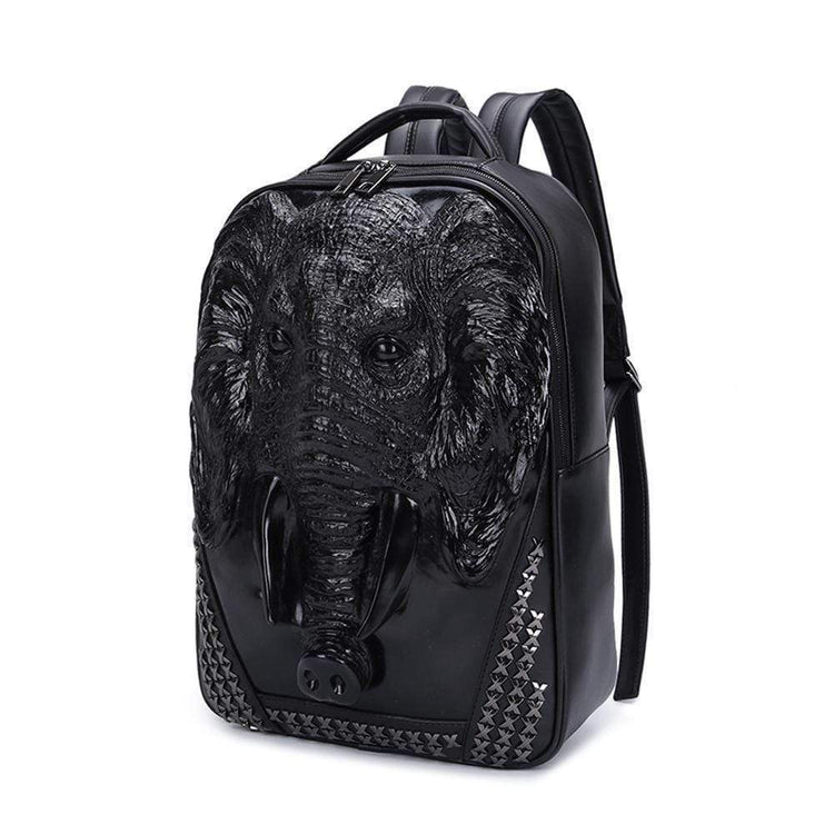3D Elephant Backpack Studded Knapsacks Laptop Backpack-4