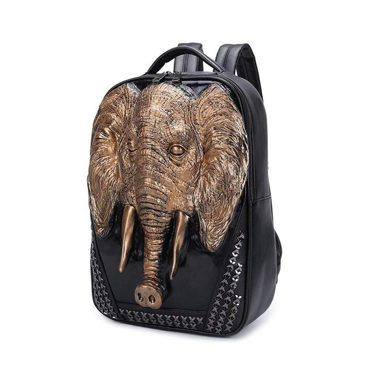 3D Elephant Backpack Studded Knapsacks Laptop Backpack-2