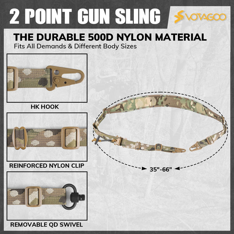 VOTAGOO® Quick Adjust Gun Sling with HK Hook-3