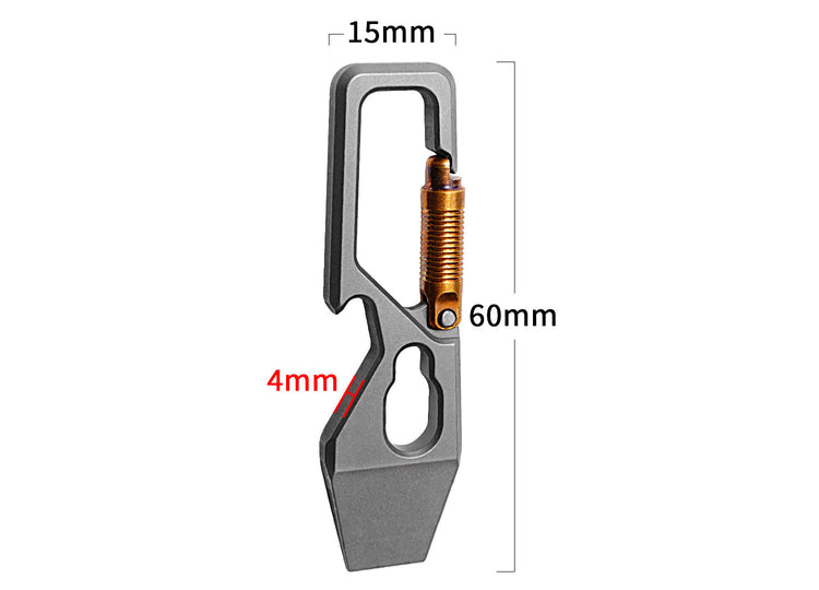 Titanium Multi-Tool Carabiner for Men - EDC Gear & Outdoor Survival Tool - Heavy-Duty Keychain Tool for Hiking, Camping, and Everyday Carry-4