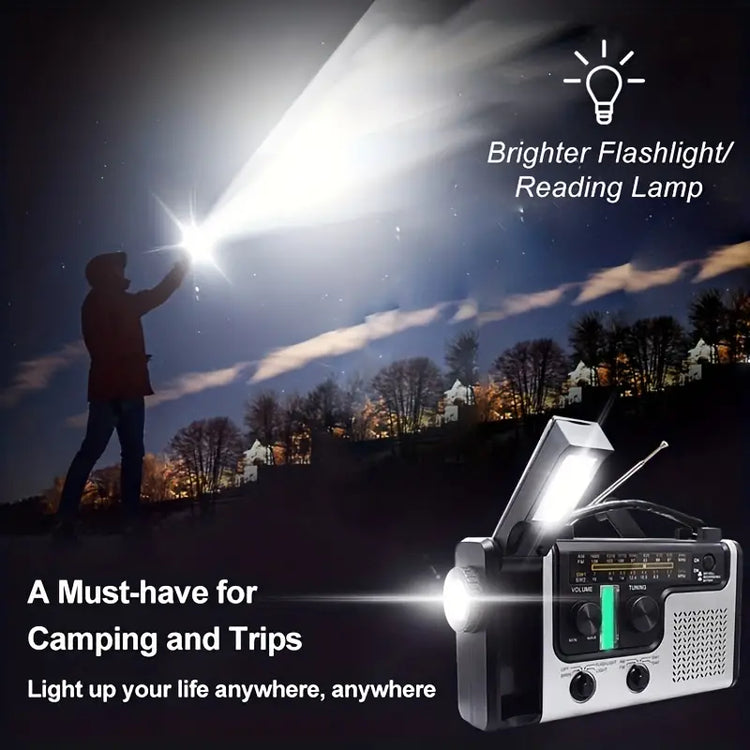 Solar Hand Crank Power Emergency Radio with Multi-Band Functionality-4