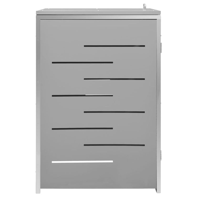 NNEVL Single Wheelie Bin Shed 69x77.5x115 cm Stainless Steel-4