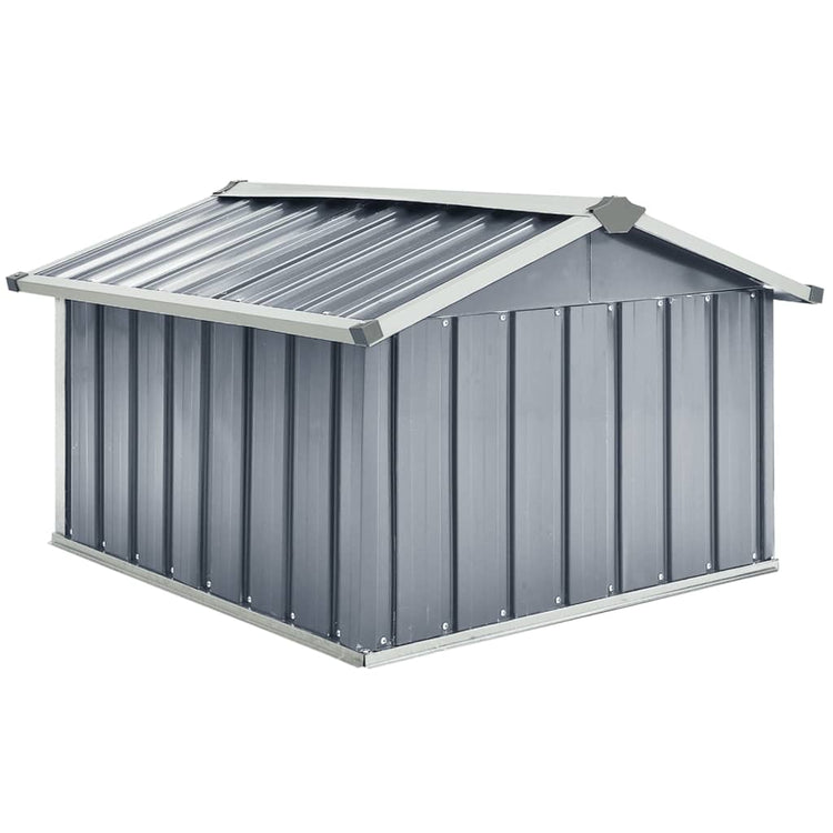 NNEVL Garden Robot Lawnmower Shed 92x97x63 cm Galvanised Steel Grey-4