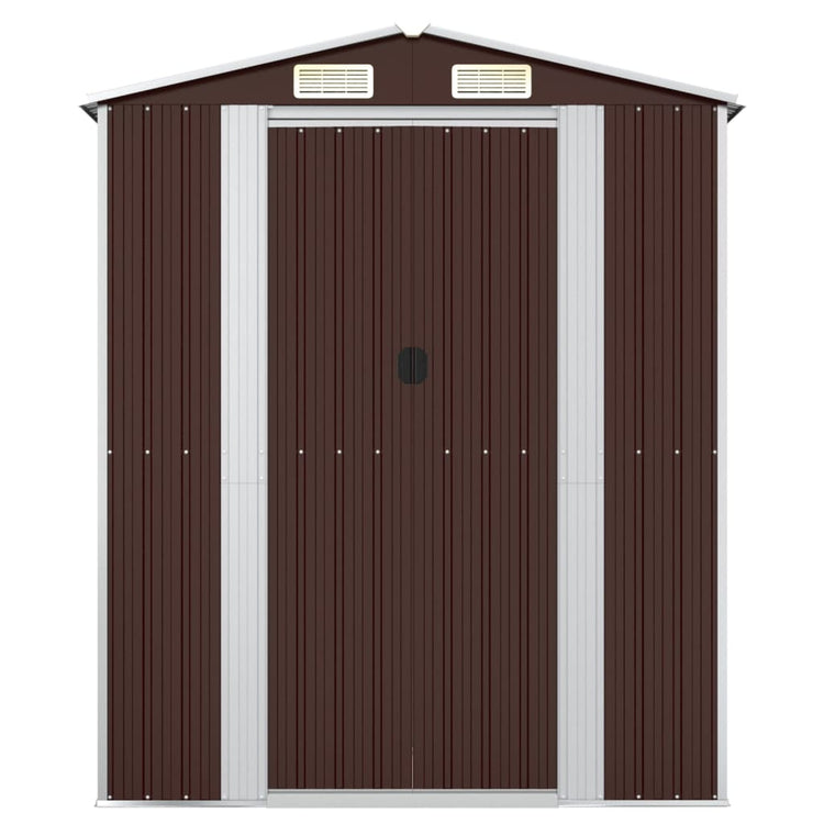 NNEVL Garden Shed Dark Brown 192x108x223 cm Galvanised Steel-2