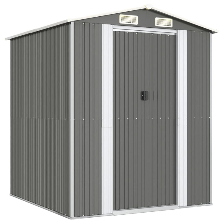 NNEVL Garden Shed Light Grey 192x191x223 cm Galvanised Steel-1