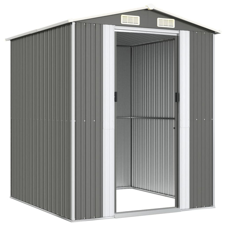 NNEVL Garden Shed Light Grey 192x191x223 cm Galvanised Steel-3