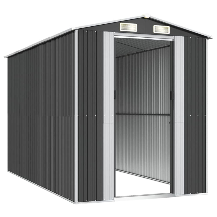 NNEVL Garden Shed Anthracite 192x357x223 cm Galvanised Steel-3