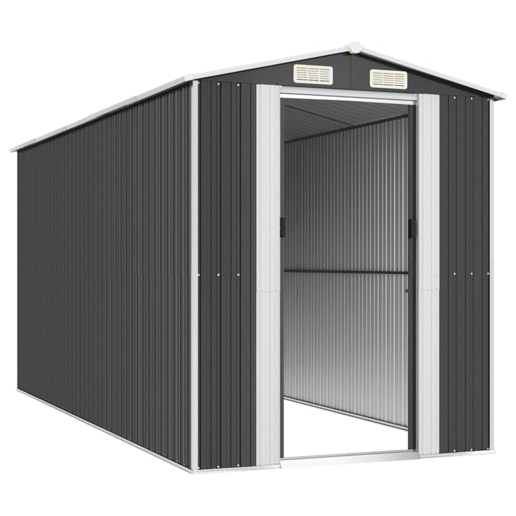 NNEVL Garden Shed Anthracite 192x440x223 cm Galvanised Steel-3