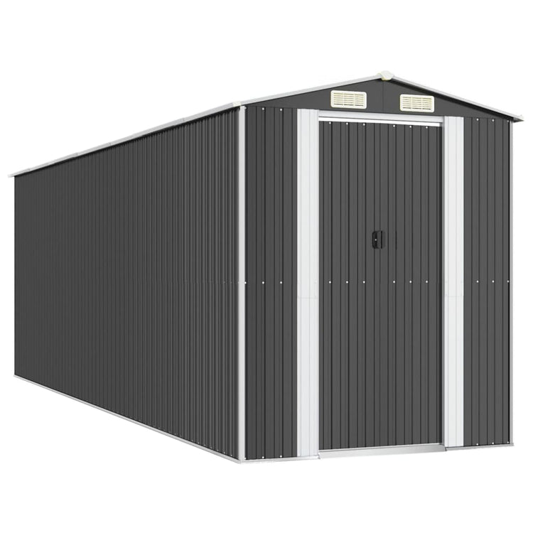 NNEVL Garden Shed Anthracite 192x606x223 cm Galvanised Steel-1
