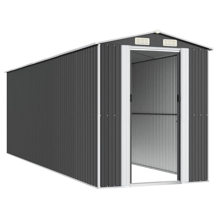NNEVL Garden Shed Anthracite 192x606x223 cm Galvanised Steel-3