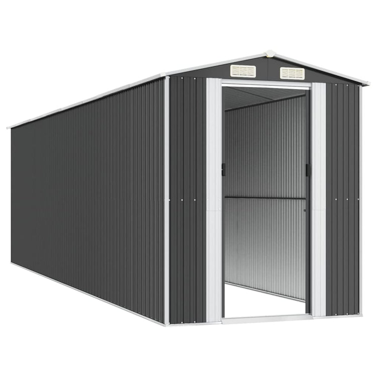 NNEVL Garden Shed Anthracite 192x689x223 cm Galvanised Steel-3