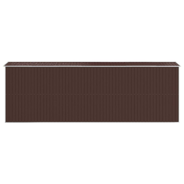 NNEVL Garden Shed Dark Brown 192x606x223 cm Galvanised Steel-4