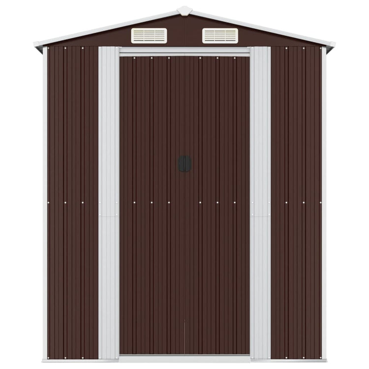 NNEVL Garden Shed Dark Brown 192x1021x223 cm Galvanised Steel-2