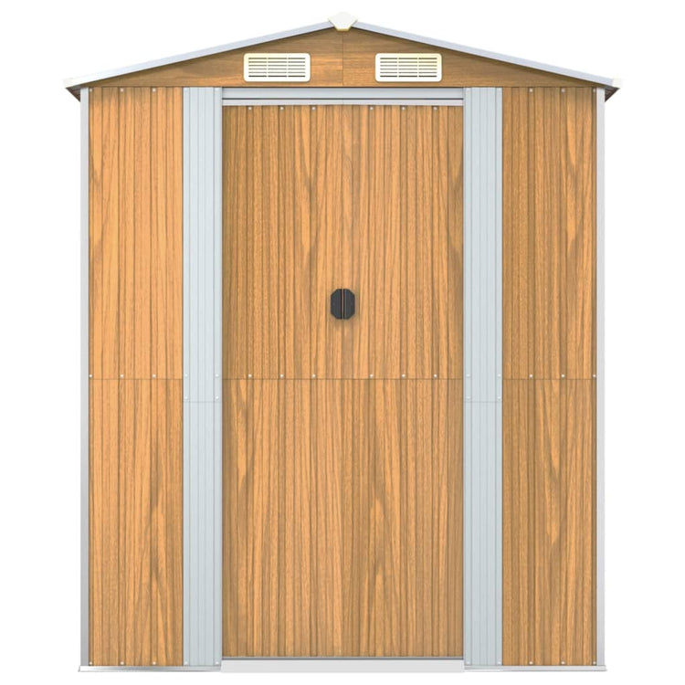 NNEVL Garden Shed Light Brown 192x191x223 cm Galvanised Steel-3