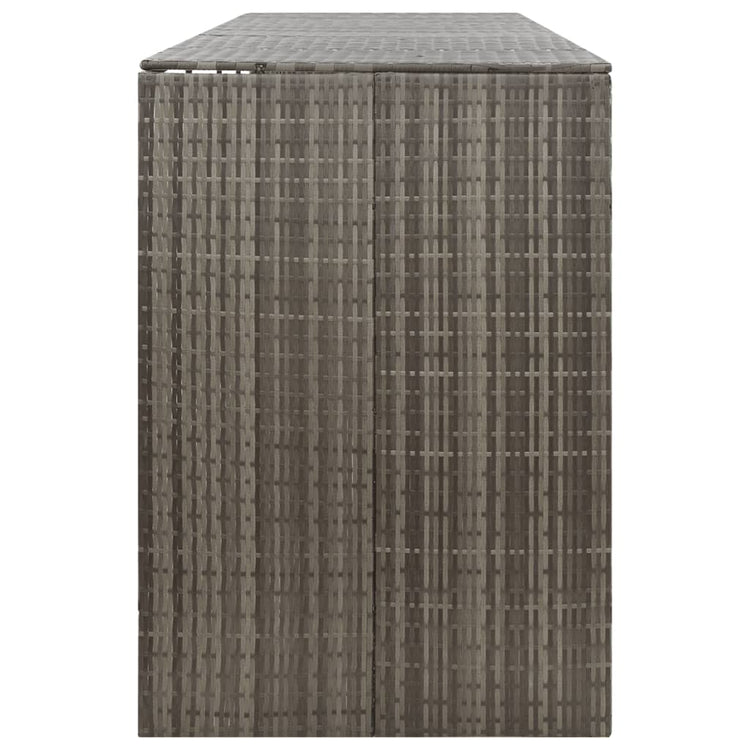 NNEVL Quadruple Wheelie Bin Shed Grey 274x80x117 cm Poly Rattan-4