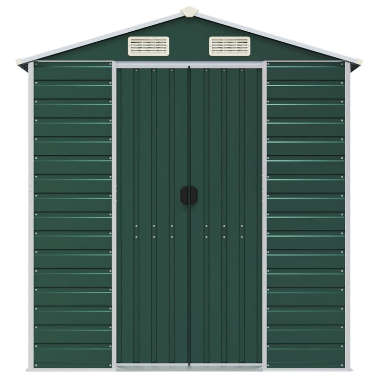 NNEVL Garden Shed Green 191x470x198 cm Galvanised Steel-3