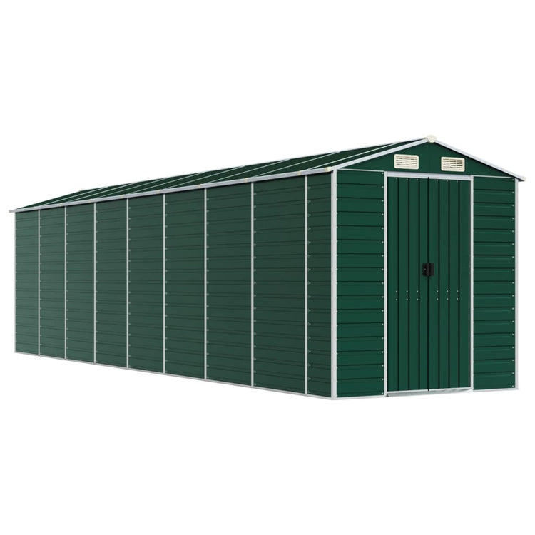NNEVL Garden Shed Green 191x725x198 cm Galvanised Steel-1