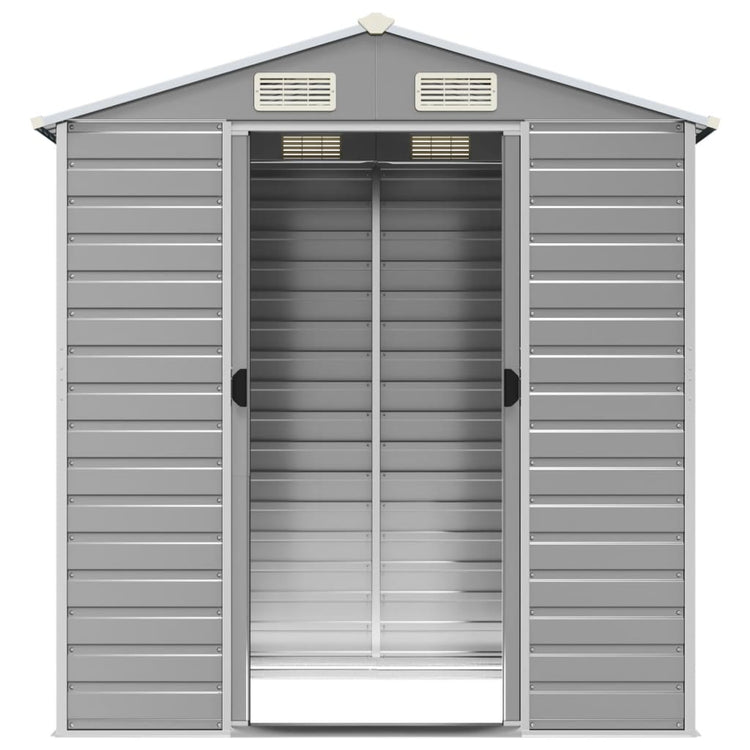 NNEVL Garden Shed Light Grey 191x130x198 cm Galvanised Steel-4