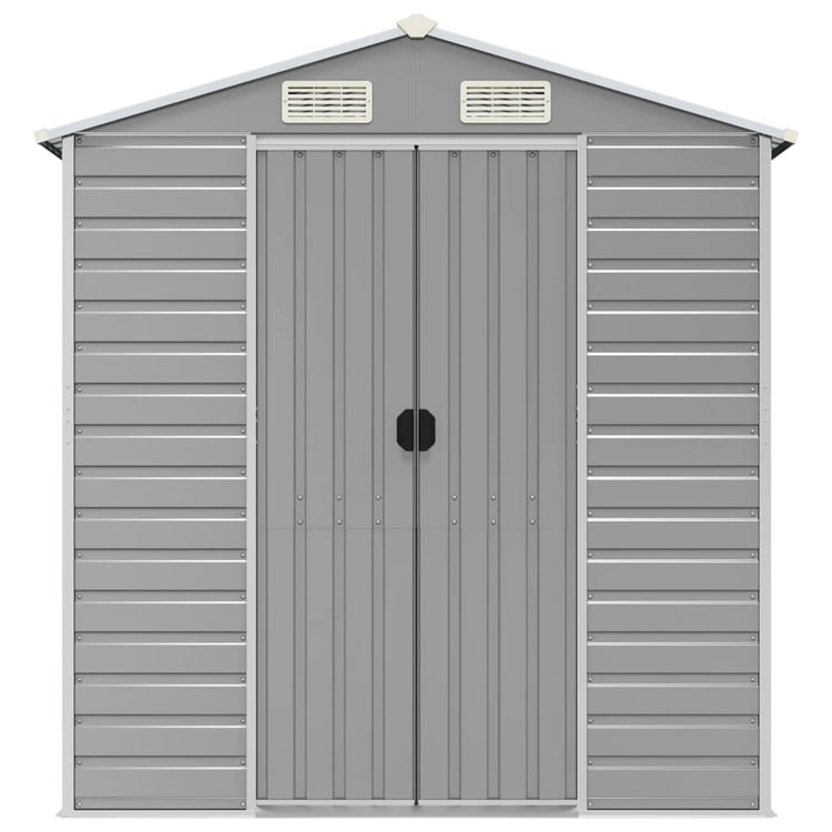 NNEVL Garden Shed Light Grey 191x215x198 cm Galvanised Steel-3