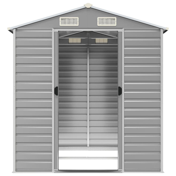 NNEVL Garden Shed Light Grey 191x215x198 cm Galvanised Steel-4