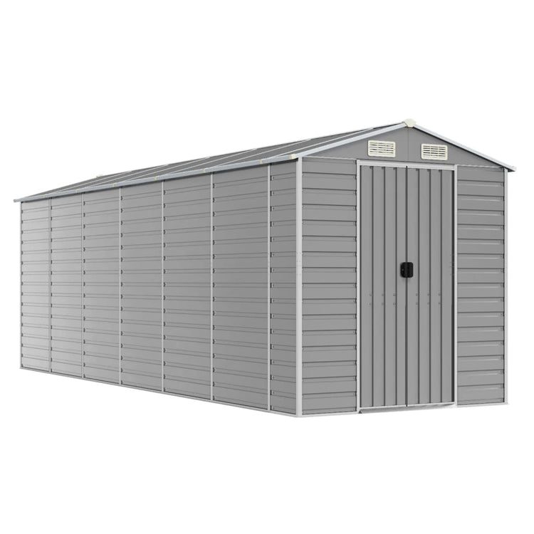 NNEVL Garden Shed Light Grey 191x555x198 cm Galvanised Steel-1