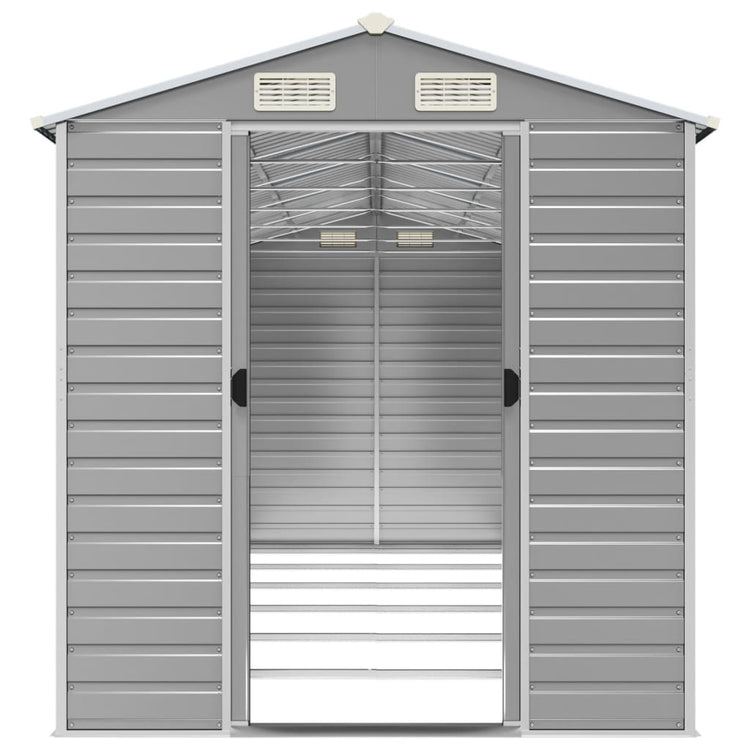 NNEVL Garden Shed Light Grey 191x555x198 cm Galvanised Steel-4