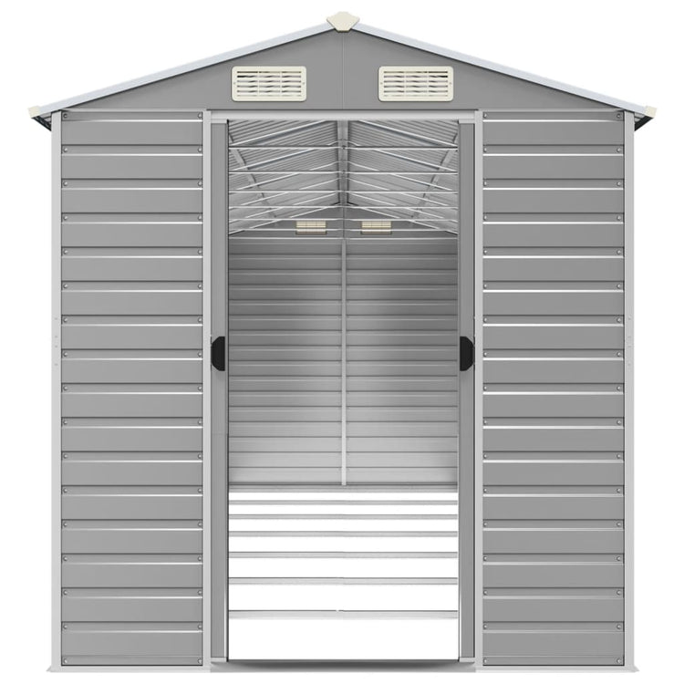 NNEVL Garden Shed Light Grey 191x640x198 cm Galvanised Steel-4