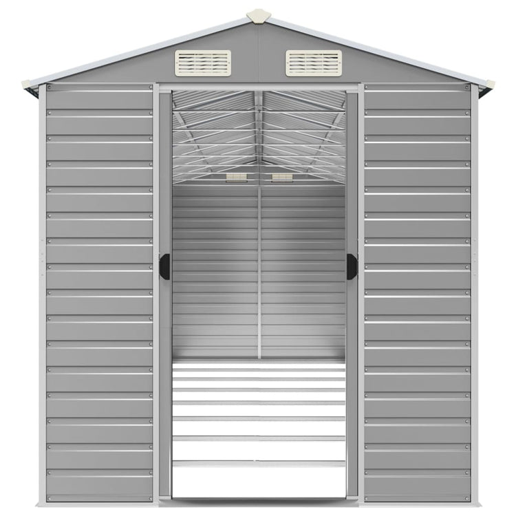 NNEVL Garden Shed Light Grey 191x725x198 cm Galvanised Steel-4