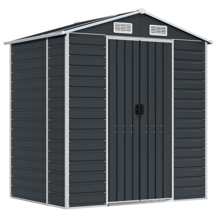 NNEVL Garden Shed Anthracite 191x130x198 cm Galvanised Steel-1