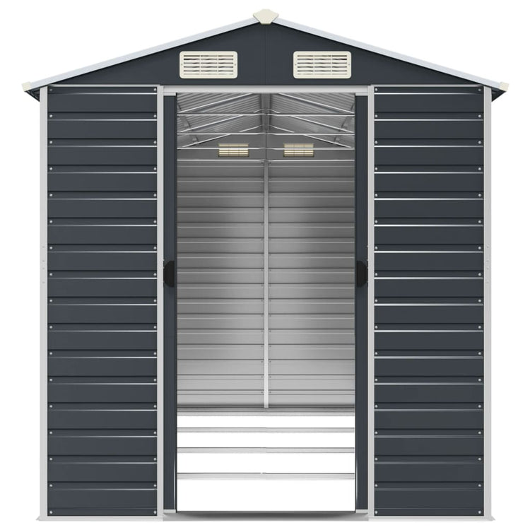 NNEVL Garden Shed Anthracite 191x385x198 cm Galvanised Steel-4