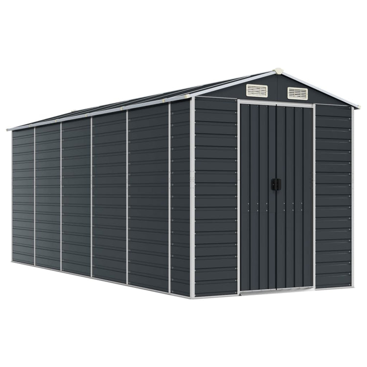 NNEVL Garden Shed Anthracite 191x470x198 cm Galvanised Steel-1