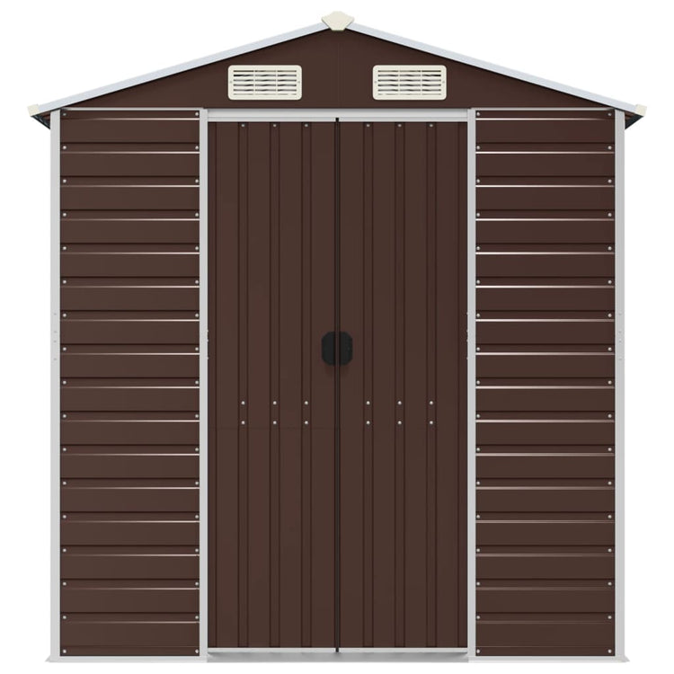NNEVL Garden Shed Brown 191x300x198 cm Galvanised Steel-3