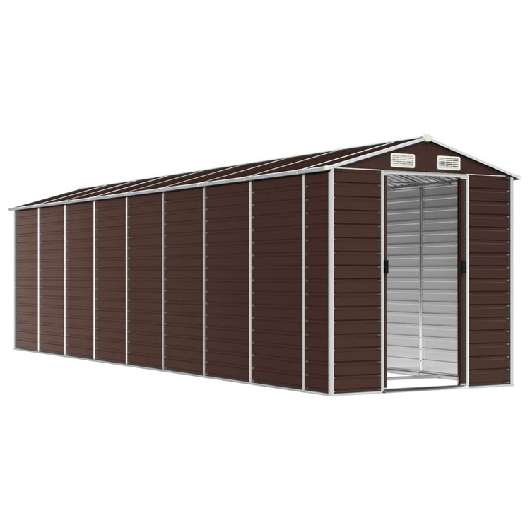 NNEVL Garden Shed Brown 191x725x198 cm Galvanised Steel-2