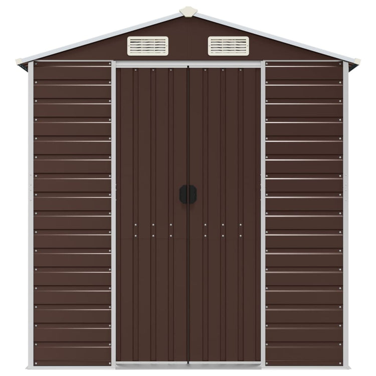 NNEVL Garden Shed Brown 191x725x198 cm Galvanised Steel-3