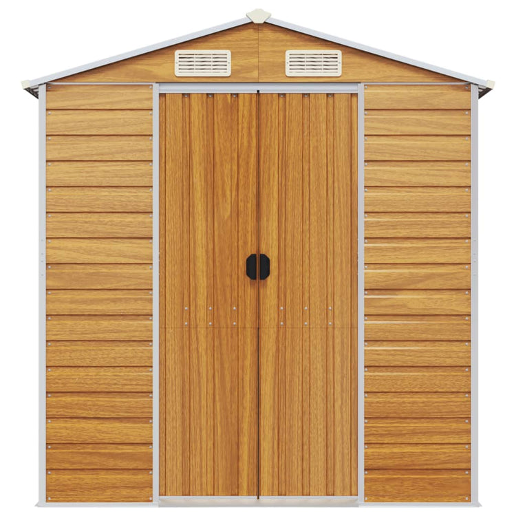 NNEVL Garden Shed Light Brown 191x725x198 cm Galvanised Steel-3