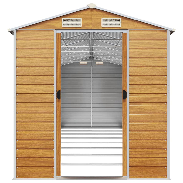 NNEVL Garden Shed Light Brown 191x725x198 cm Galvanised Steel-4
