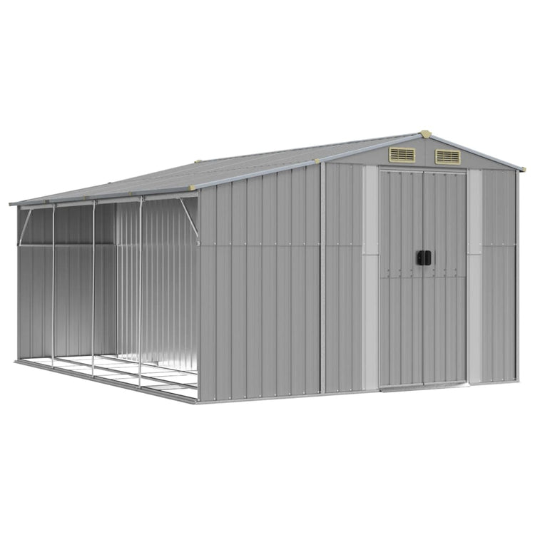 NNEVL Garden Shed Grey 277x365.5x179 cm Galvanised Steel-1