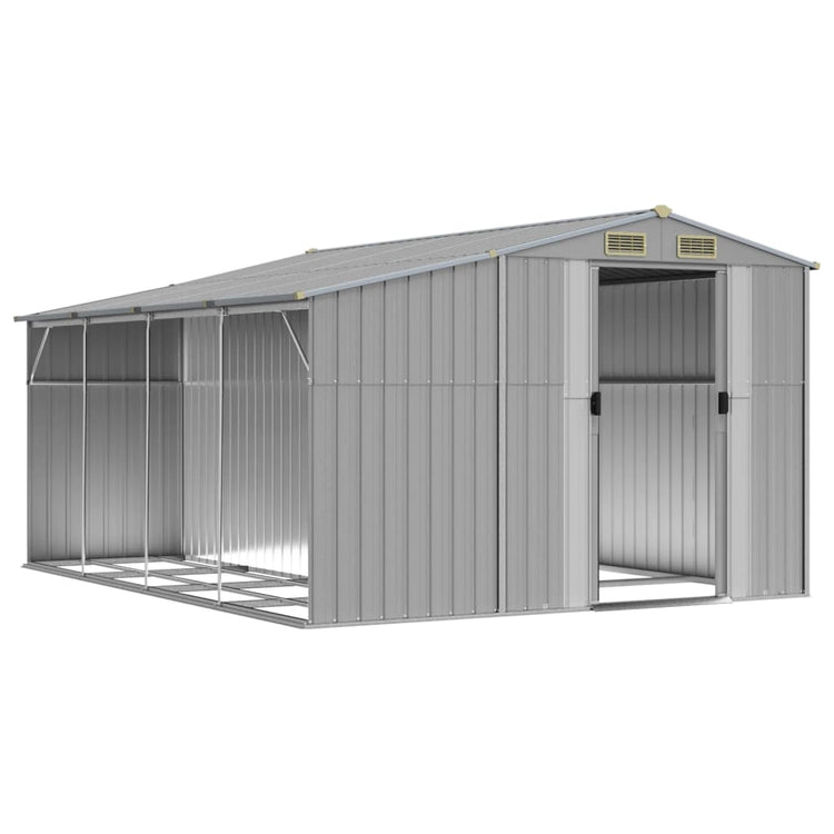 NNEVL Garden Shed Grey 277x365.5x179 cm Galvanised Steel-2