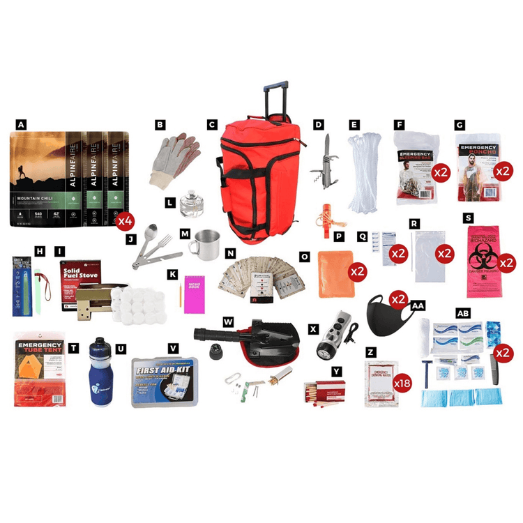 WSK 14-Day Deluxe Food Storage Emergency Survival Kit with Rolling Bag-2