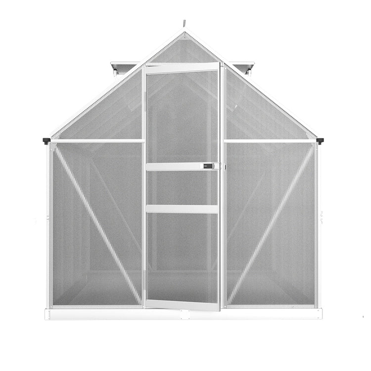NNEDSZ Greenfingers Greenhouse Aluminium Green House Polycarbonate Garden Shed 2.4x1.9M-2