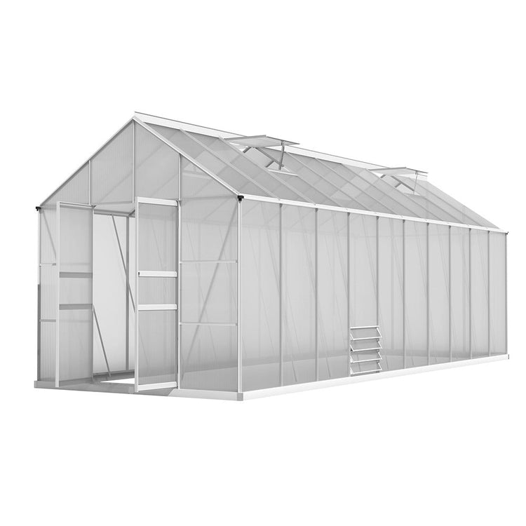 NNEDSZ Greenfingers Greenhouse Aluminium Large Green House Garden Shed 6X2.4M-0